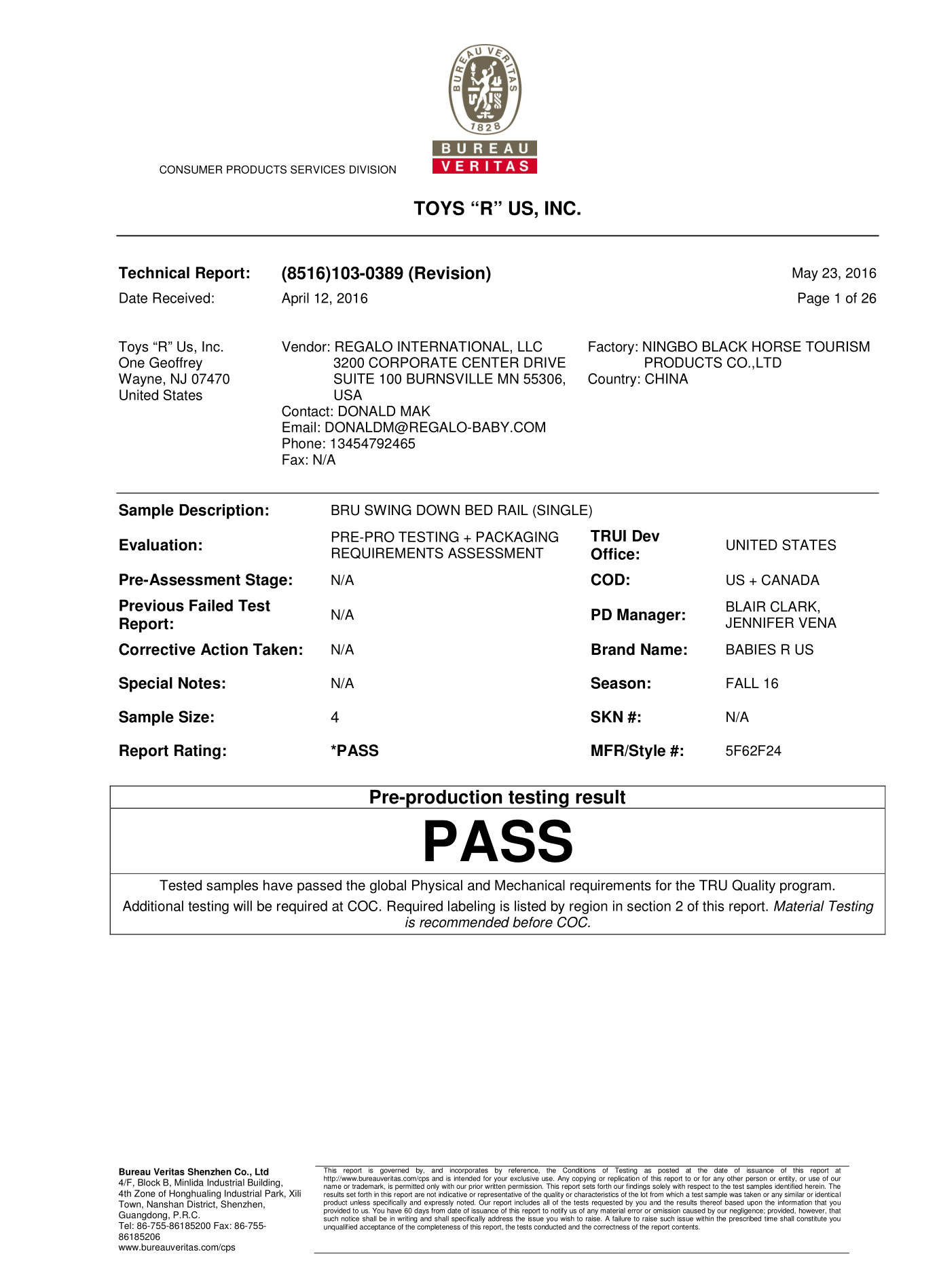 BV TESTED